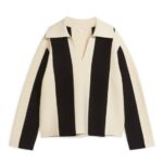 ARKET kleding 0DXJP412 zwart/gebroken wit katoenen trui vrouwen