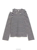 ARKET kleding 0DXJP414 gebroken wit/zwart uitgesneden trui vrouwen