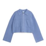 ARKET kleding 0DXJP416 blauw gebreid katoenen jasje vrouwen