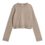 ARKET kleding 0DXJP429 beige cropped kasjmier trui vrouwen
