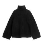 ARKET kleding 0DXJP431 zwart Kabelgebreide wollen trui vrouwen
