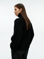 ARKET kleding 0DXJP431 zwart Kabelgebreide wollen trui vrouwen - Image 3