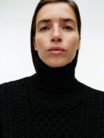 ARKET kleding 0DXJP431 zwart Kabelgebreide wollen trui vrouwen - Image 4