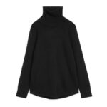 ARKET kleding 0DXJP446 zwart Kasjmier trui met col en raglanmouwen vrouwen