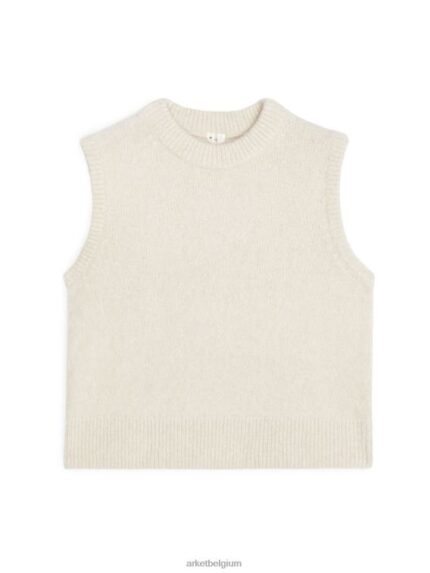 ARKET kleding 0DXJP449 licht beige gebreid alpaca-jakvest vrouwen