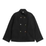 ARKET kleding 0DXJP455 zwart linnen katoenen jasje vrouwen