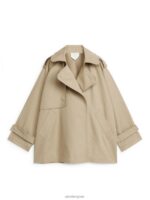 ARKET kleding 0DXJP458 beige korte trenchcoat vrouwen