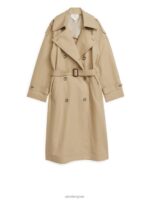 ARKET kleding 0DXJP460 beige linnen katoenen trenchcoat vrouwen