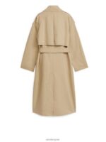 ARKET kleding 0DXJP460 beige linnen katoenen trenchcoat vrouwen - Image 3