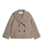 ARKET kleding 0DXJP461 donker beige wollen erwtenjas vrouwen