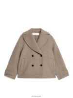 ARKET kleding 0DXJP461 donker beige wollen erwtenjas vrouwen