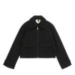 ARKET kleding 0DXJP464 zwart jack van canvas met rits vrouwen