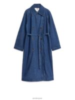 ARKET kleding 0DXJP467 blauw denim trenchcoat vrouwen