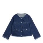 ARKET kleding 0DXJP468 midden blauw kraagloos spijkerjack vrouwen