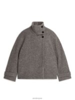 ARKET kleding 0DXJP471 wrat korte jas van boucléwol vrouwen