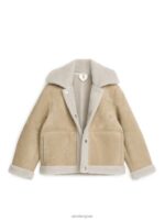 ARKET kleding 0DXJP472 beige jasje van imitatiebont van moleskin vrouwen