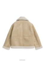 ARKET kleding 0DXJP472 beige jasje van imitatiebont van moleskin vrouwen - Image 3