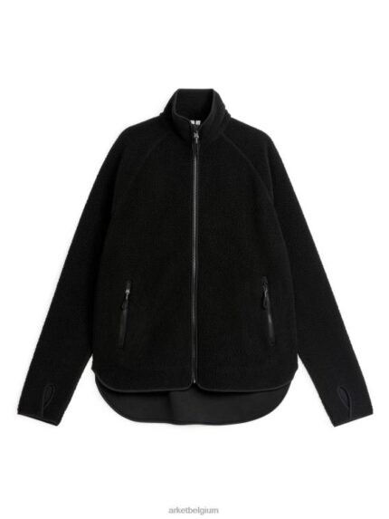 ARKET kleding 0DXJP484 zwart fleecejack met ritssluiting vrouwen
