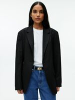 ARKET kleding 0DXJP485 zwart Oversized blazer van keperstof van wolmix vrouwen - Image 3