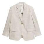 ARKET kleding 0DXJP486 licht beige oversized linnen blazer vrouwen