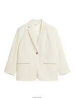 ARKET kleding 0DXJP490 wit Blazer met gekruist detail vrouwen