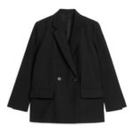 ARKET kleding 0DXJP492 zwart Wollen blazer met dubbele rij knopen vrouwen