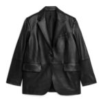 ARKET kleding 0DXJP497 zwart Oversized leren blazer vrouwen