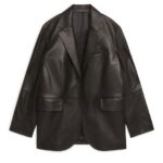 ARKET kleding 0DXJP499 zwart Oversized leren blazer vrouwen