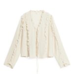 ARKET kleding 0DXJP4 gebroken wit blouse met ruches vrouwen