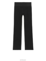 ARKET kleding 0DXJP506 zwart uitlopende naadloze riblegging vrouwen