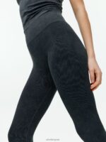 ARKET kleding 0DXJP508 zwart gewassen geribbelde naadloze panty vrouwen - Image 4