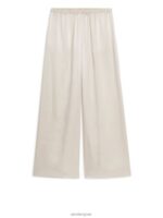 ARKET kleding 0DXJP516 licht beige zijden broek vrouwen