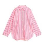ARKET kleding 0DXJP51 roze/wit relaxed poplin overhemd vrouwen