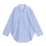 ARKET kleding 0DXJP526 blauw Wit popeline pyjamashirt vrouwen