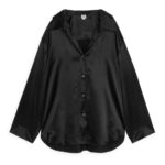 ARKET kleding 0DXJP530 zwart zijden hemd vrouwen