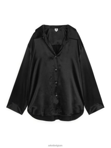 ARKET kleding 0DXJP530 zwart zijden hemd vrouwen