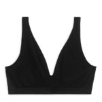 ARKET kleding 0DXJP538 zwart naadloze zachte beha vrouwen