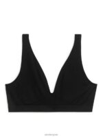 ARKET kleding 0DXJP538 zwart naadloze zachte beha vrouwen
