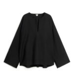 ARKET kleding 0DXJP61 zwart blouse met v-hals vrouwen