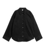 ARKET kleding 0DXJP64 zwart linnen overhemd vrouwen