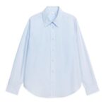 ARKET kleding 0DXJP66 lichtblauw poplin overhemd met rechte snit vrouwen