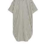 ARKET kleding 0DXJP71 gebroken wit/zwart poplin overhemdjurk vrouwen