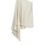 ARKET kleding 0DXJP73 gebroken wit asymmetrische midi-jurk vrouwen
