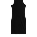 ARKET kleding 0DXJP75 zwart geribbelde tankjurk vrouwen