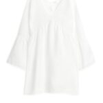ARKET kleding 0DXJP77 wit linnen jurk vrouwen