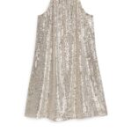 ARKET kleding 0DXJP79 zilver jurk met paillettenband vrouwen