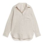 ARKET kleding 0DXJP7 licht beige linnen overhemd vrouwen