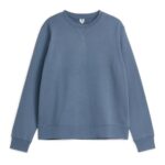 ARKET kleding 0DXJP913 stoffig blauw sweatshirt van franse badstof Heren