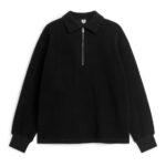 ARKET kleding 0DXJP915 zwart Wollen trui met halve rits Heren