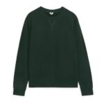 ARKET kleding 0DXJP917 groenachtig zwart sweatshirt van franse badstof Heren